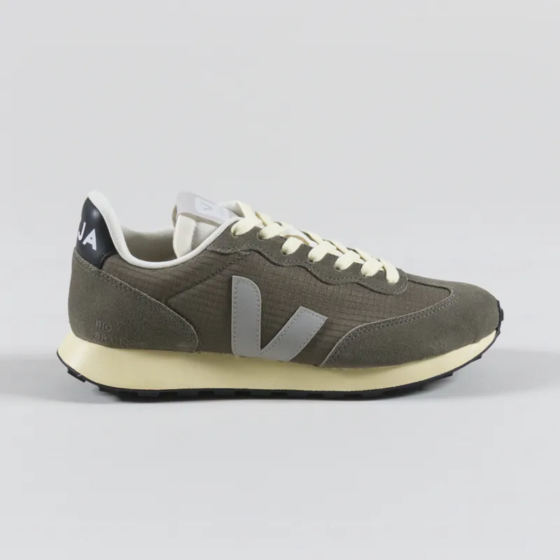 Veja Womens Rio Branco Ripstop Shoes Khaki Oxford Grey Black-2