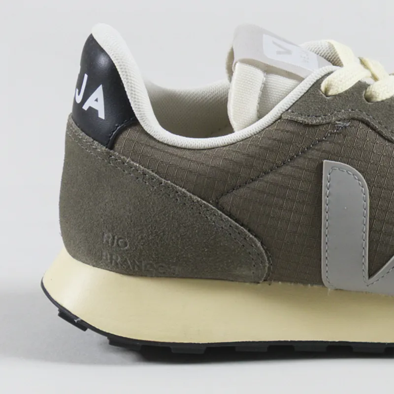 Veja Womens Rio Branco Ripstop Shoes Khaki Oxford Grey Black-4