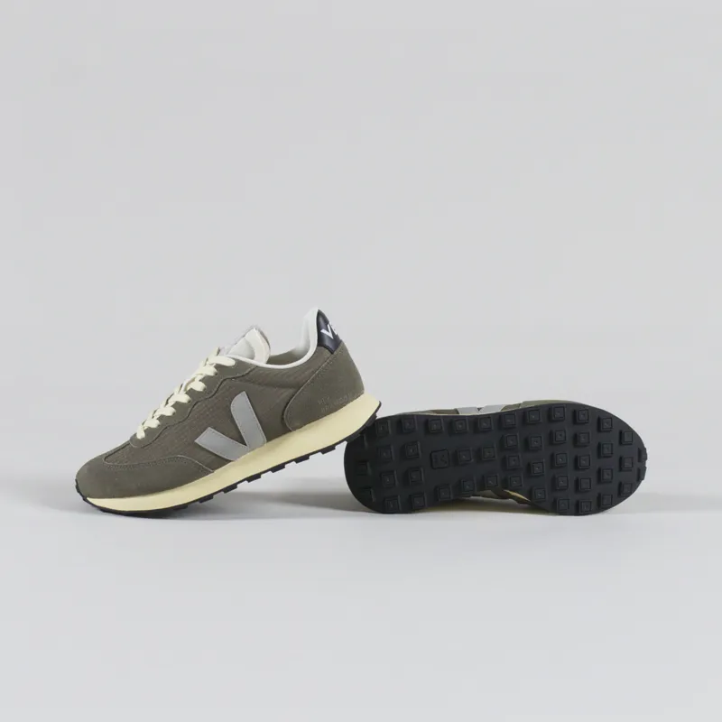 Veja Womens Rio Branco Ripstop Shoes Khaki Oxford Grey Black-3