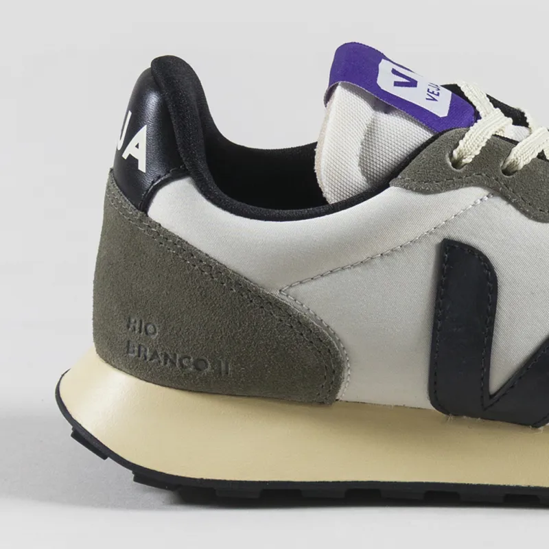 Veja Womens Rio Branco II Nolyn Shoes Natural Black Khaki-4