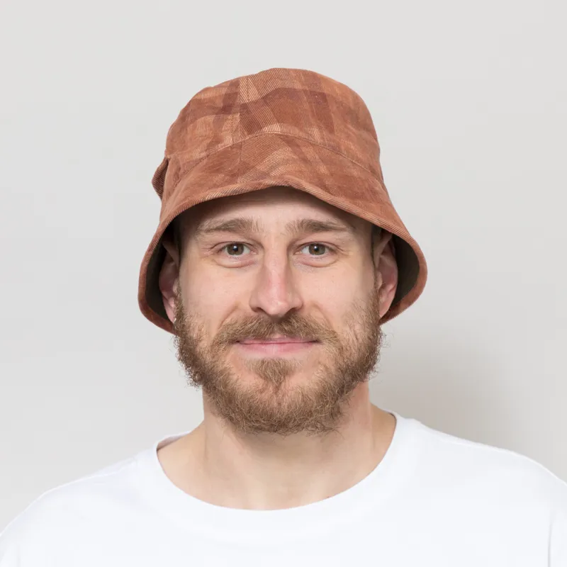 Cafe Mountain Reversible Stash Pocket Hat Orange Rust-1