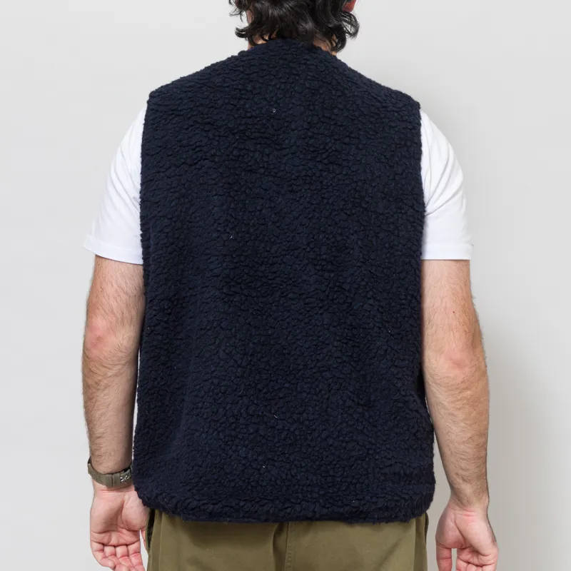 Cafe Mountain Reversible Mountain Fleece Vest Navy-4