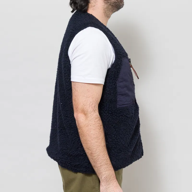 Cafe Mountain Reversible Mountain Fleece Vest Navy-6
