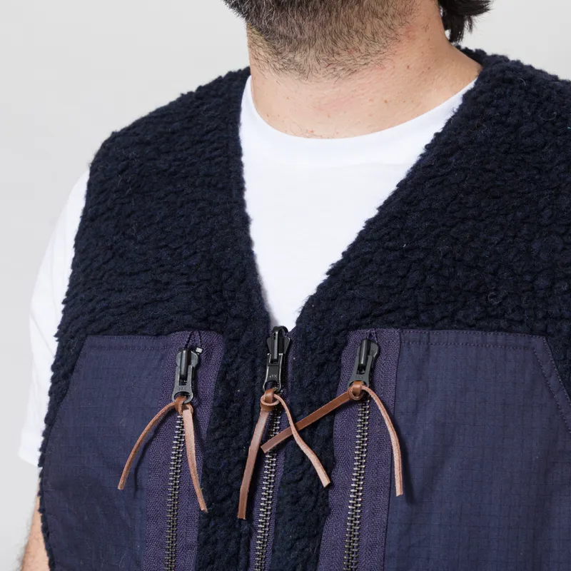 Cafe Mountain Reversible Mountain Fleece Vest Navy-9