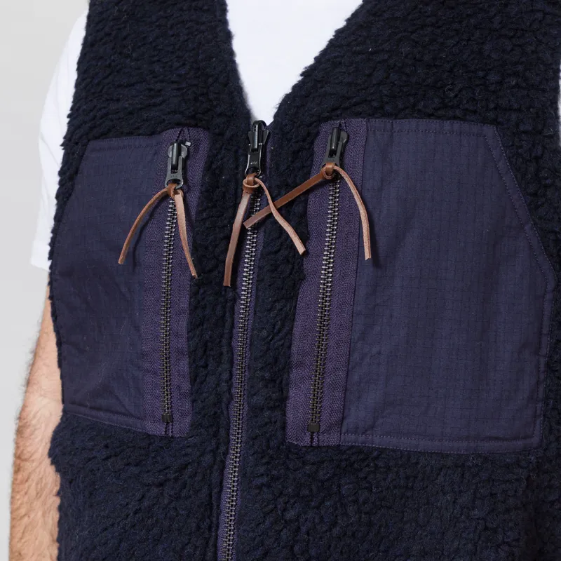 Cafe Mountain Reversible Mountain Fleece Vest Navy-7