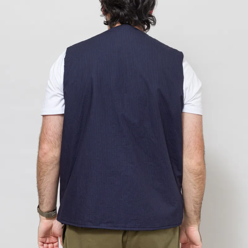 Cafe Mountain Reversible Mountain Fleece Vest Navy-5
