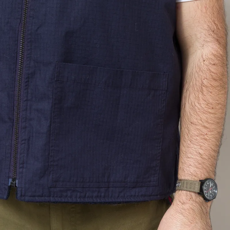 Cafe Mountain Reversible Mountain Fleece Vest Navy-10