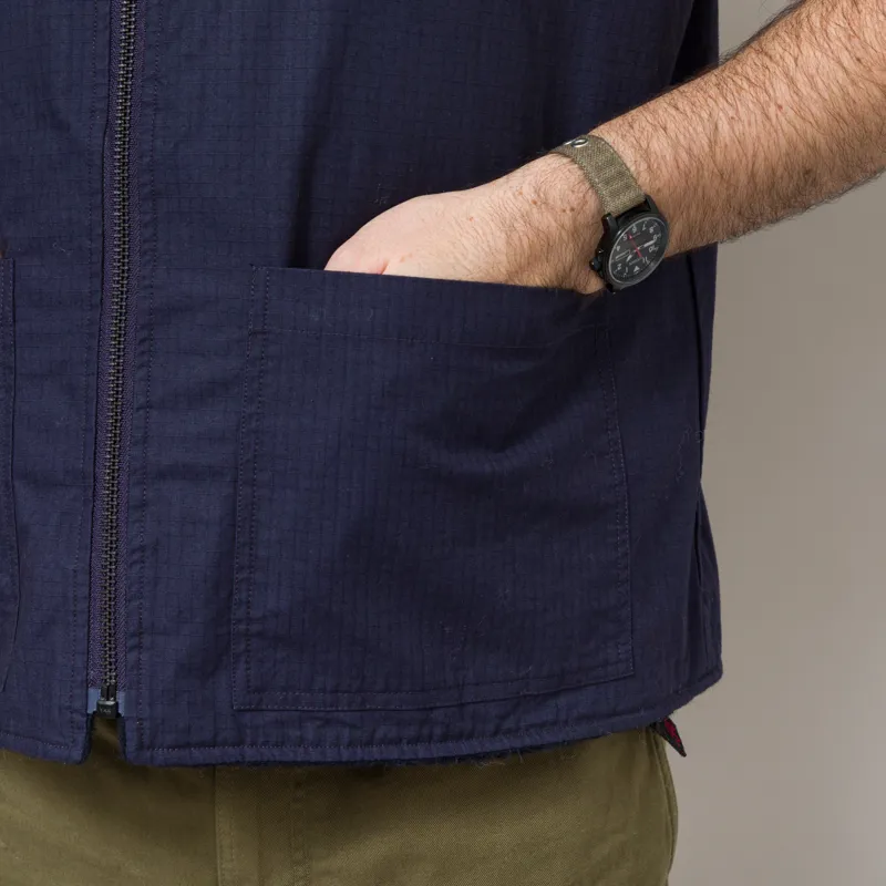 Cafe Mountain Reversible Mountain Fleece Vest Navy-11