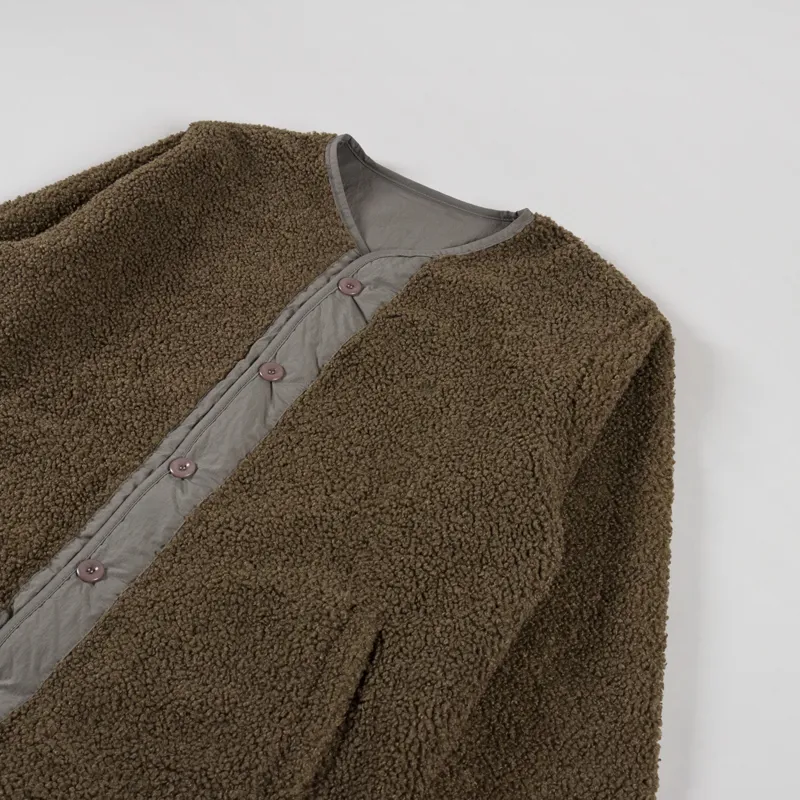 Kappy Design Reversible Fleece Jacket Khaki-5