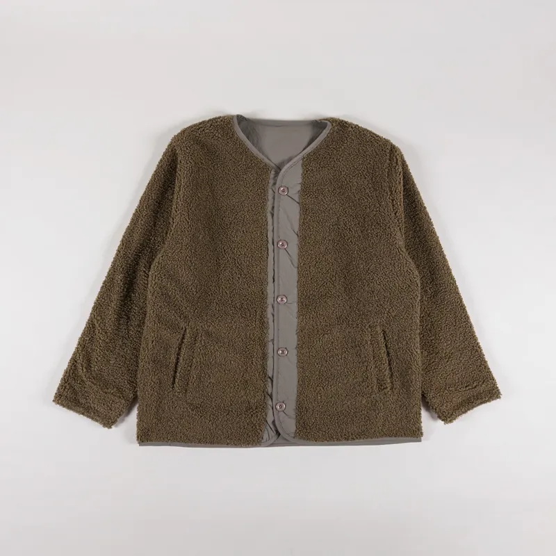 Kappy Design Reversible Fleece Jacket Khaki-1