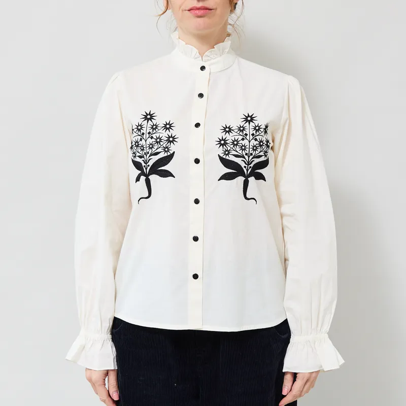 Daydress Womens Rowena Embroidered Shirt Cream