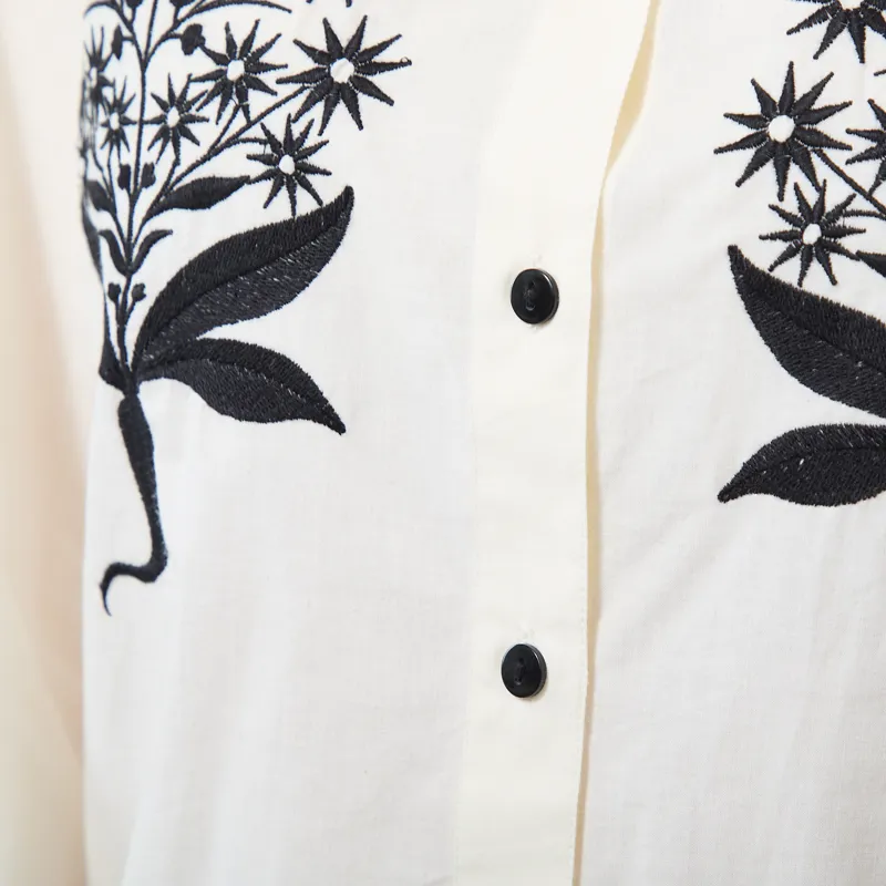 Daydress Womens Rowena Embroidered Shirt Cream-7