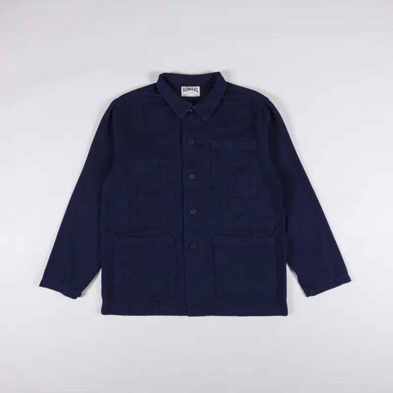 Chemise Overshirt Homme Indigo And Goods – Johnstone – Bleu Foncé – Coton Et Laine (NEUF)