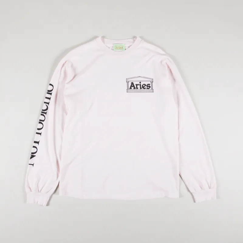 Aries Rat Long Sleeve T Shirt Pale Pink-1