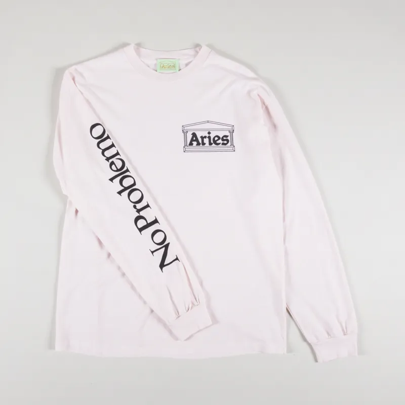Aries Rat Long Sleeve T Shirt Pale Pink-2