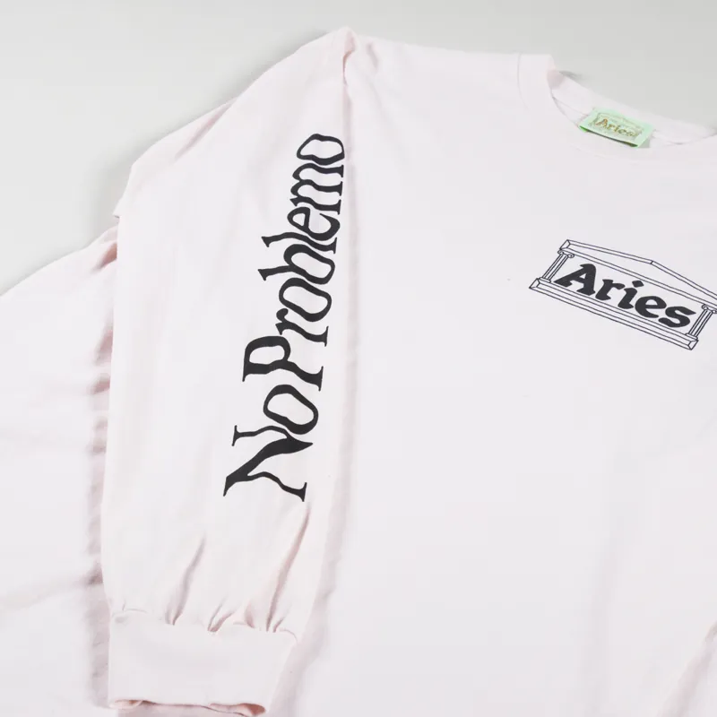 Aries Rat Long Sleeve T Shirt Pale Pink-4