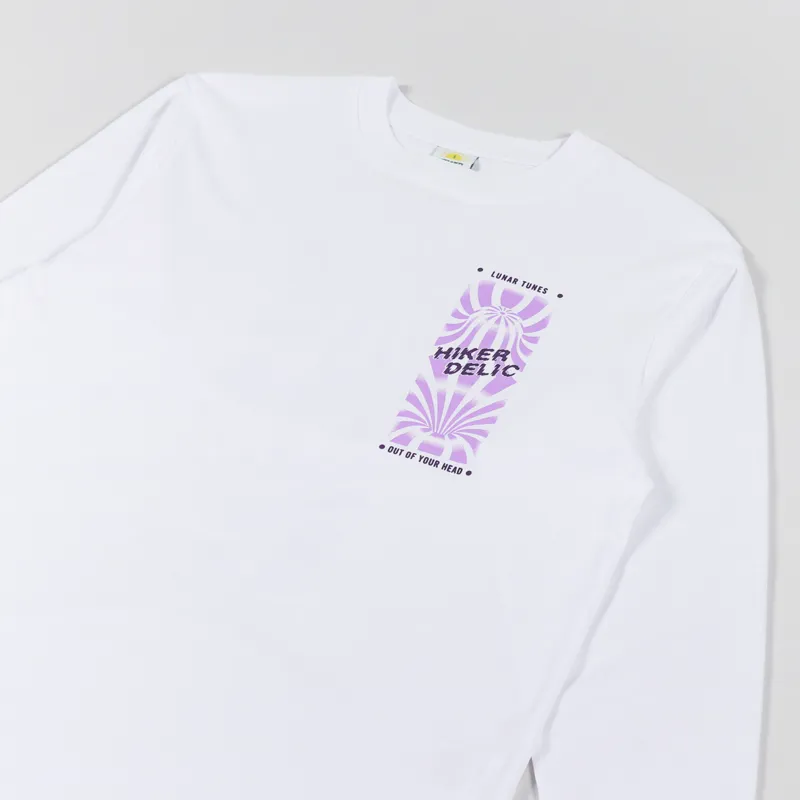 Hikerdelic Rave Flyer Long Sleeve T Shirt White-3