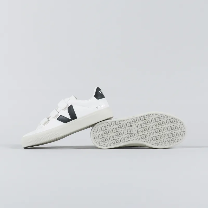 Veja Womens Recife Logo Chromefree Shoes Extra White Black-2