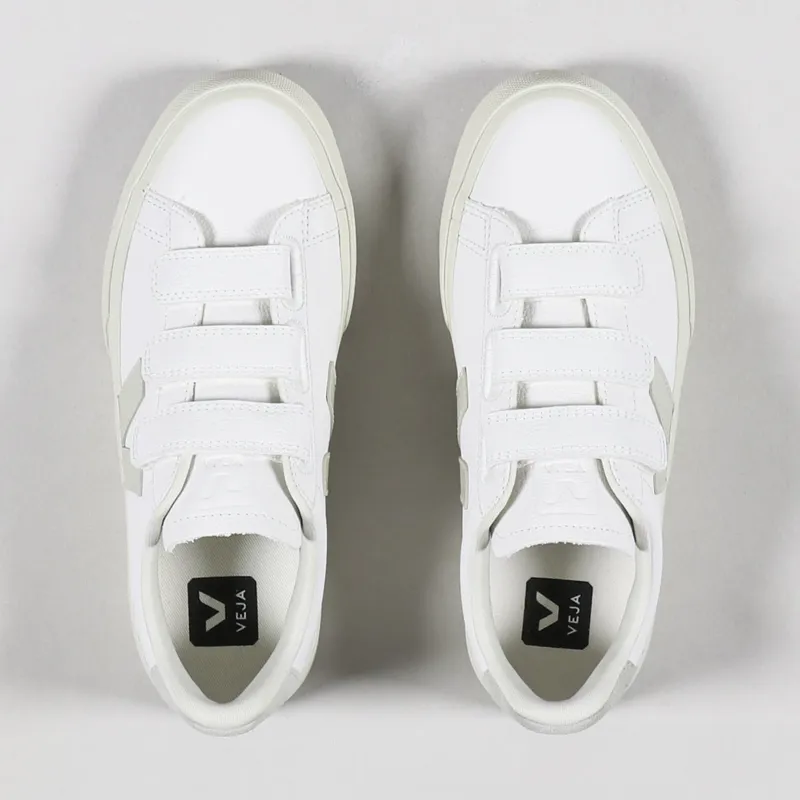 Veja Womens Recife Logo Chromefree Shoes White Pierre Natural