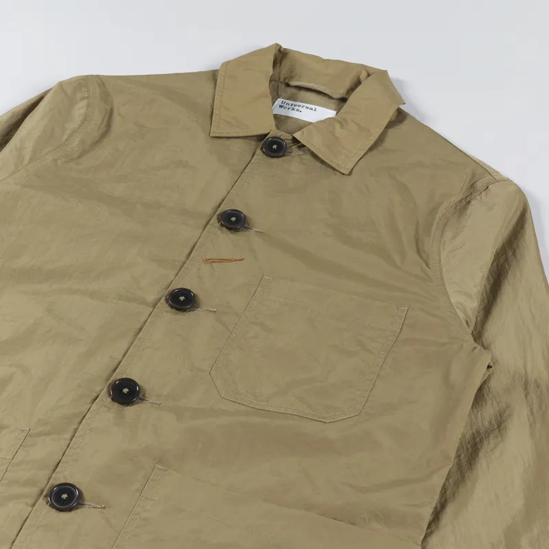 Universal Works Bakers Chore Jacket Sand Recycled Nylon Tech-3