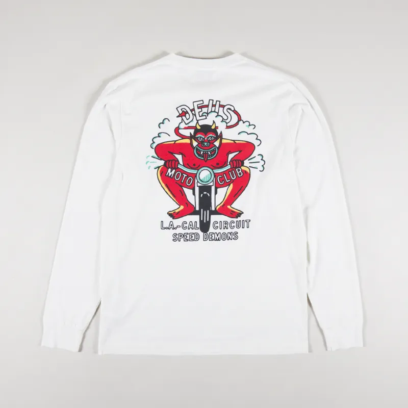 Deus Ex Machina Riding Hot Long Sleeve T Shirt Vintage White