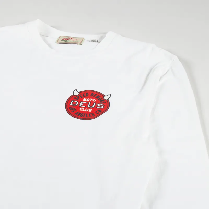 Deus Ex Machina Riding Hot Long Sleeve T Shirt Vintage White-3