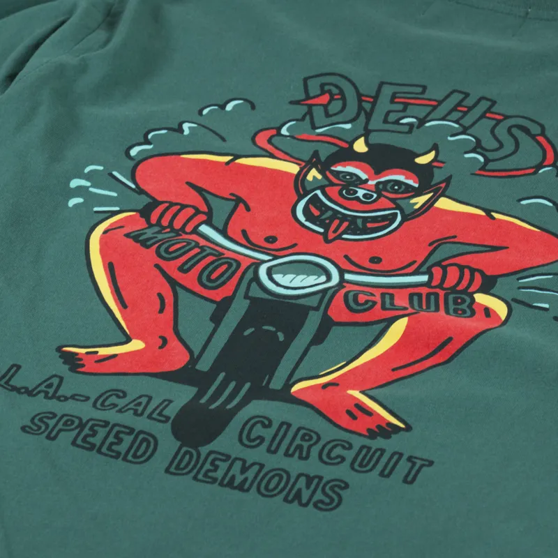 Deus Ex Machina Riding Hot Long Sleeve T Shirt Work Green-3