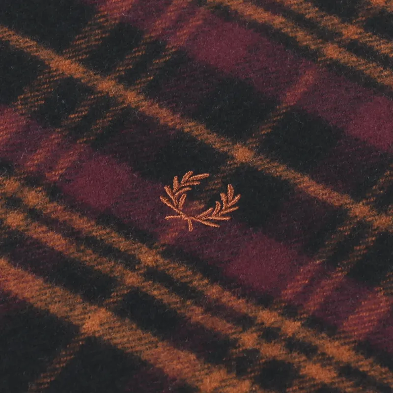 Fred Perry Redacted Tartan Scarf Oxblood