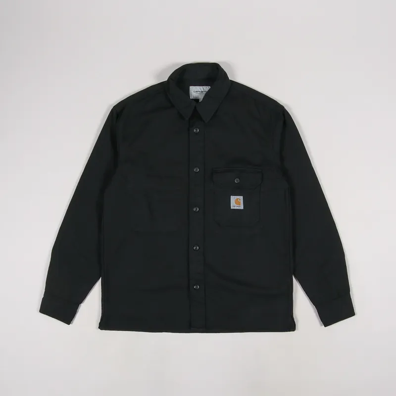 Carhartt WIP Mens Garment Dyed Reno Shirt Jacket Black Denim