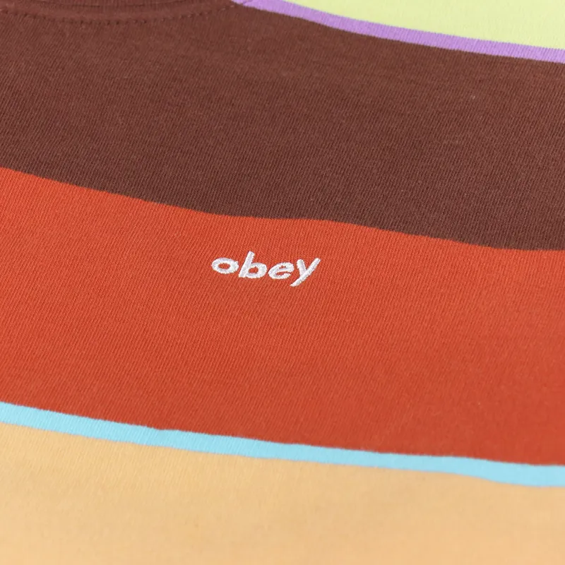Obey Resol Stripe Crew Sweatshirt Sepia Multi-5