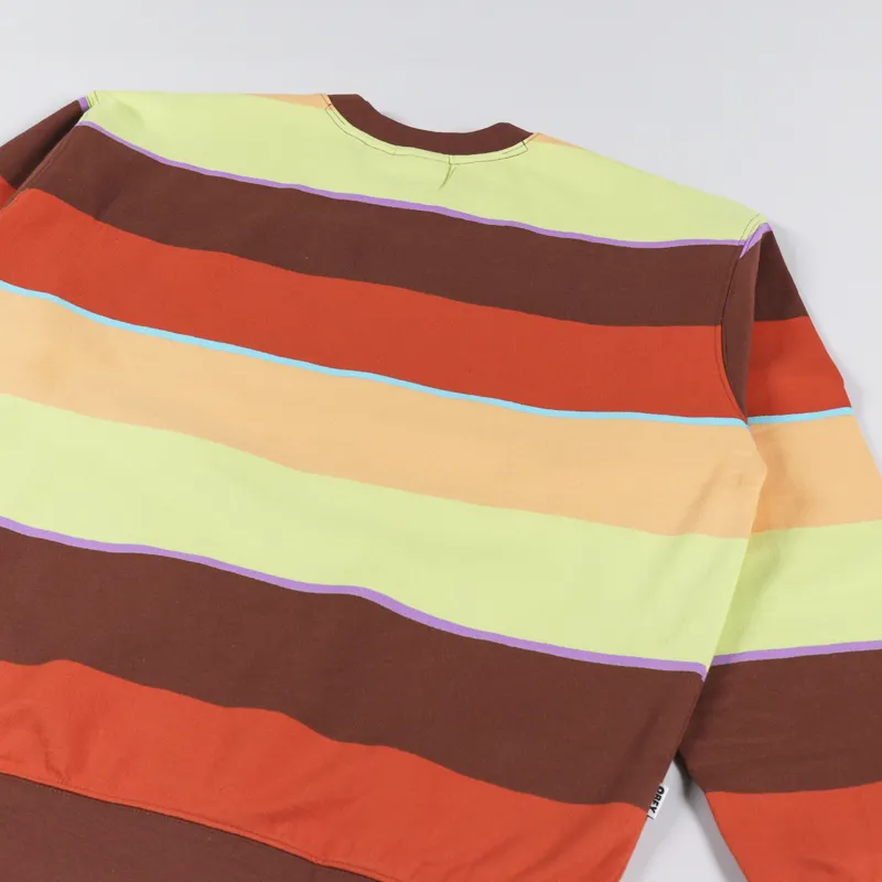 Obey Resol Stripe Crew Sweatshirt Sepia Multi-3