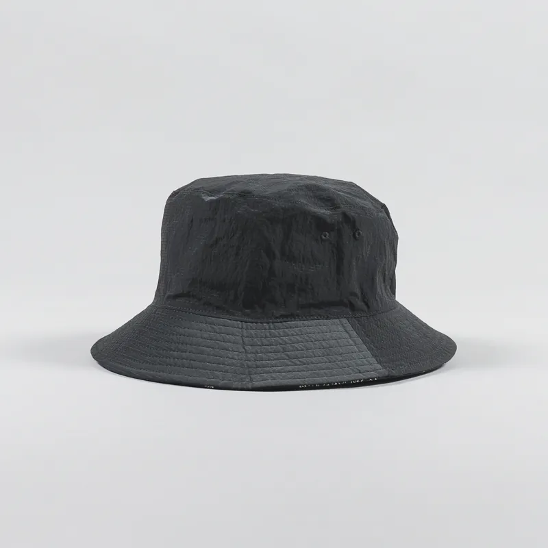 FrizmWORKS Mens Reversible Bucket Hat Black Bandana Twill Ripstop