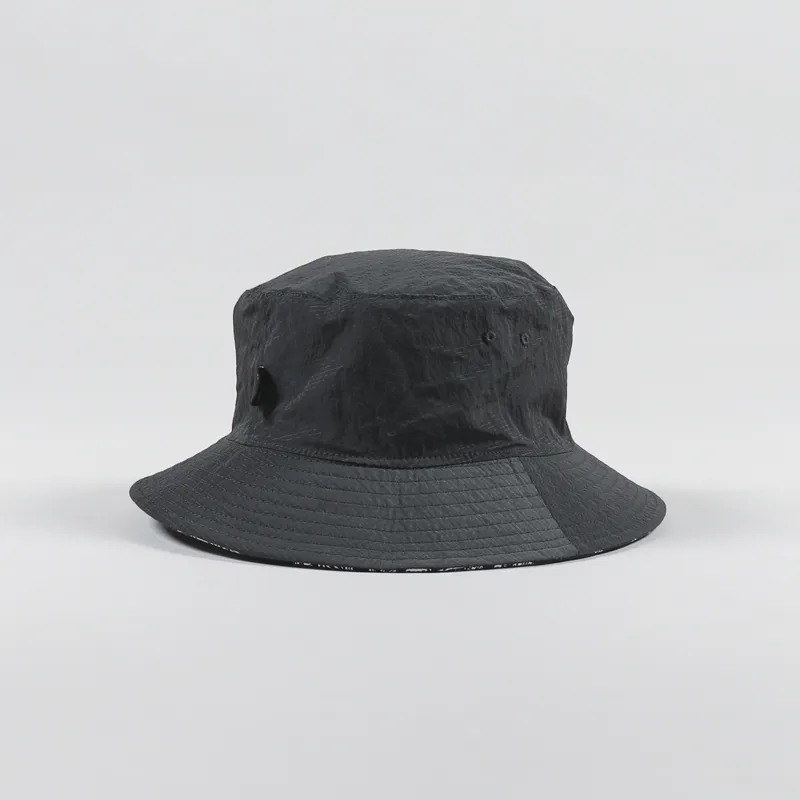 FrizmWORKS Mens Reversible Bucket Hat Black Bandana Twill Ripstop