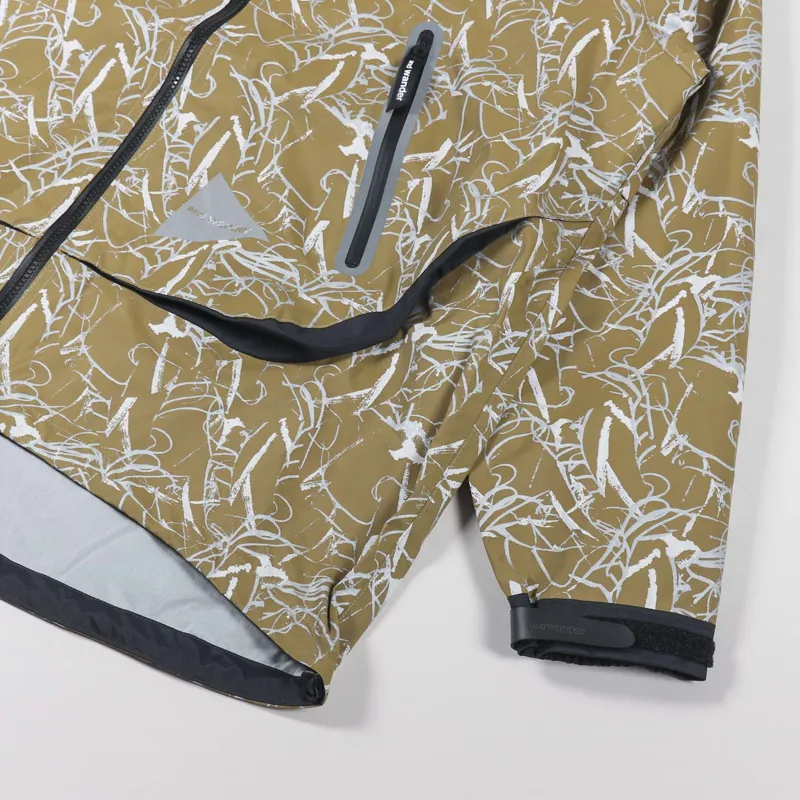 And Wander Reflective Printed Waterproof Jacket Beige-6