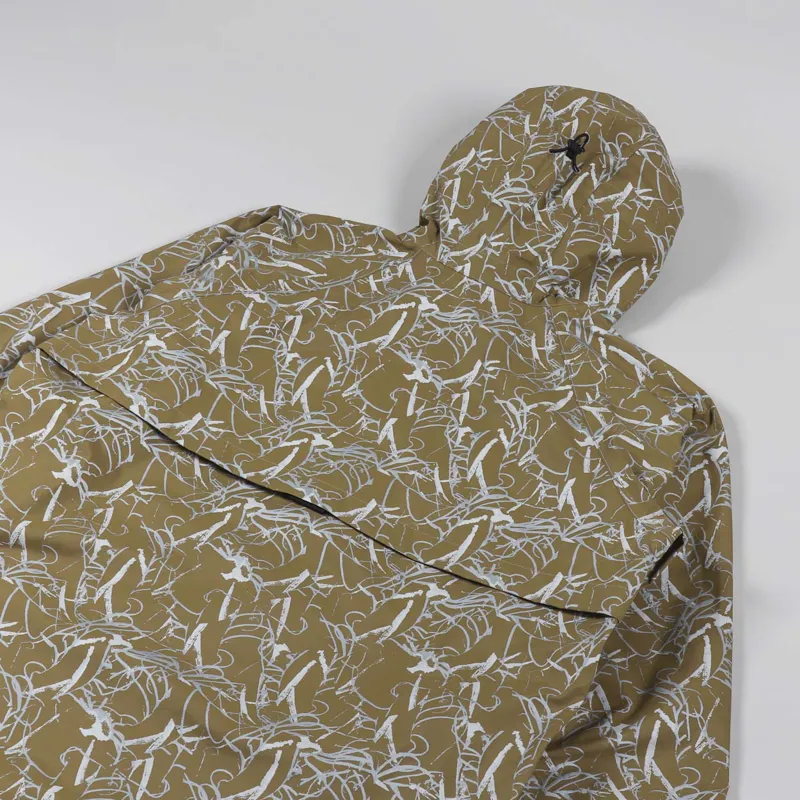 And Wander Reflective Printed Waterproof Jacket Beige-5