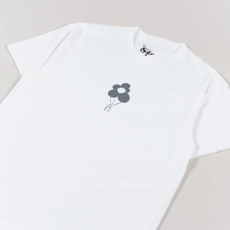 Dancer Reflective Flower Logo T Shirt White-1