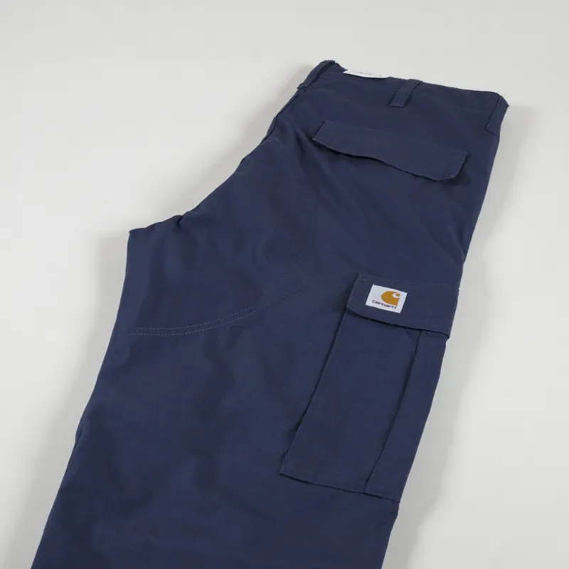 Carhartt WIP Regular Cargo Pant Blue Rinsed Columbia Ripstop-4