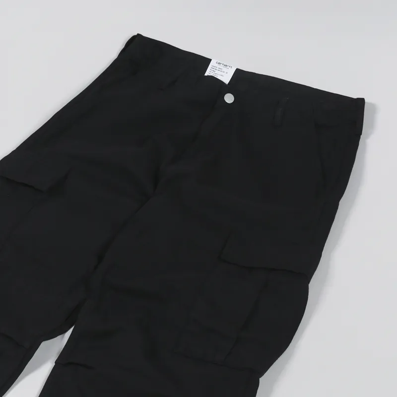 Carhartt WIP Mens Regular Cargo Pants Black Moraga Twill