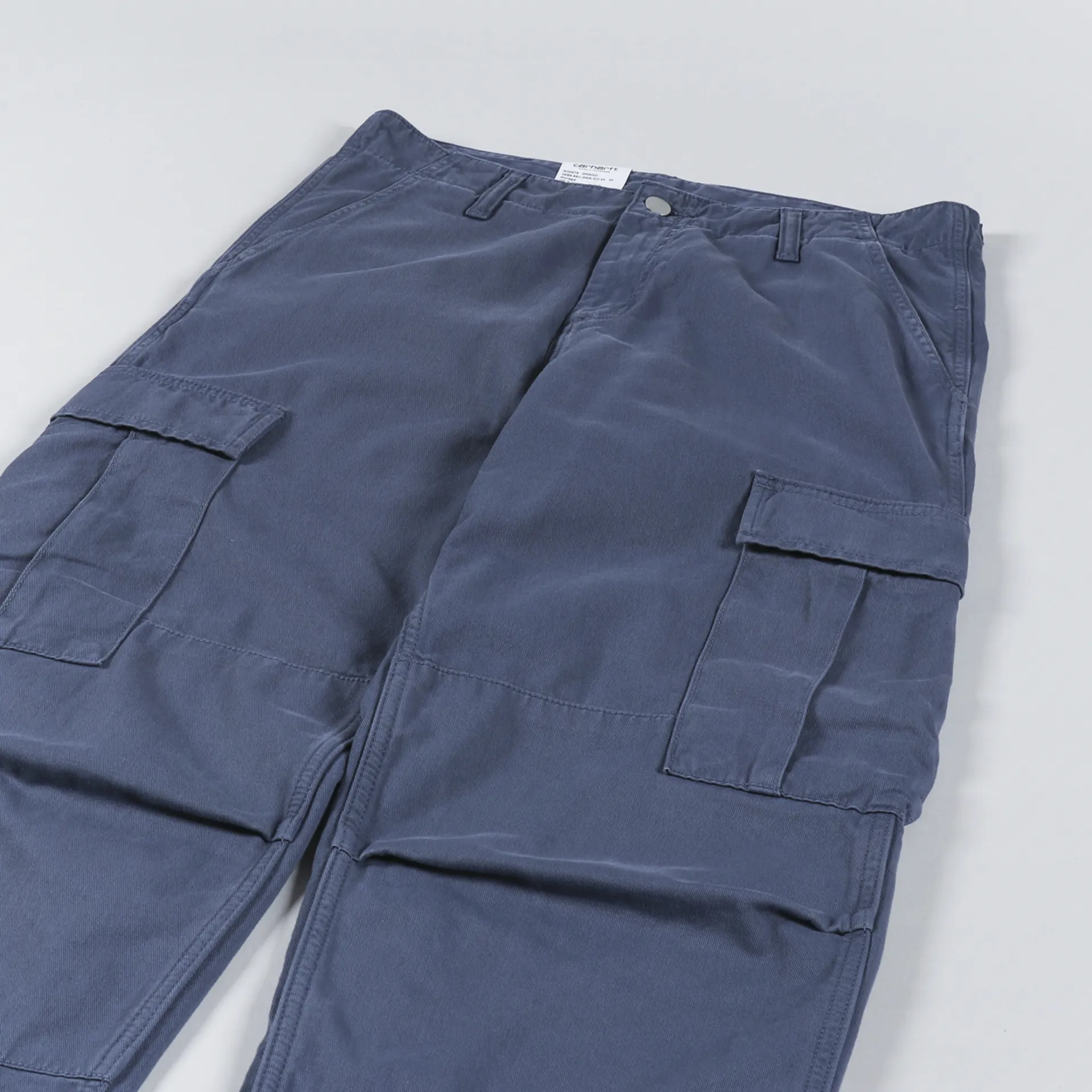 Shop Carhartt WIP Regular Cargo Pant Moraga Pants (storm blue garment dyed)  online