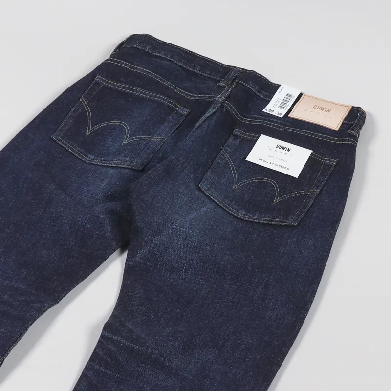 Edwin Regular Tapered Jeans Nihon Menpu Dark Pure Indigo Rainbow Selvedge-7