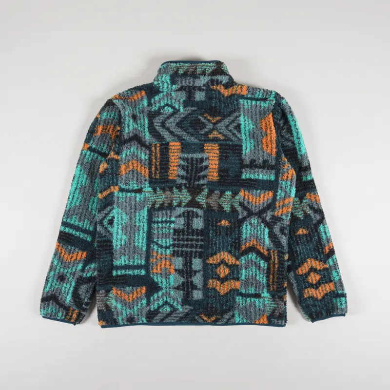 Columbia Rugged Ridge II Sherpa Half Snap Fleece Night Wave Pathways Print-1