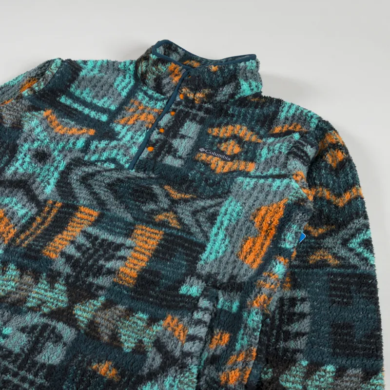 Columbia Rugged Ridge II Sherpa Half Snap Fleece Night Wave Pathways Print-2