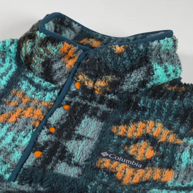 Columbia Rugged Ridge II Sherpa Half Snap Fleece Night Wave Pathways Print-8