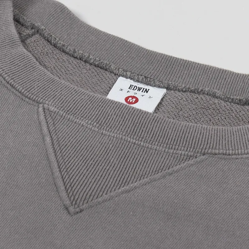 Edwin Raglan Sleeve Crew Sweat Grey-5