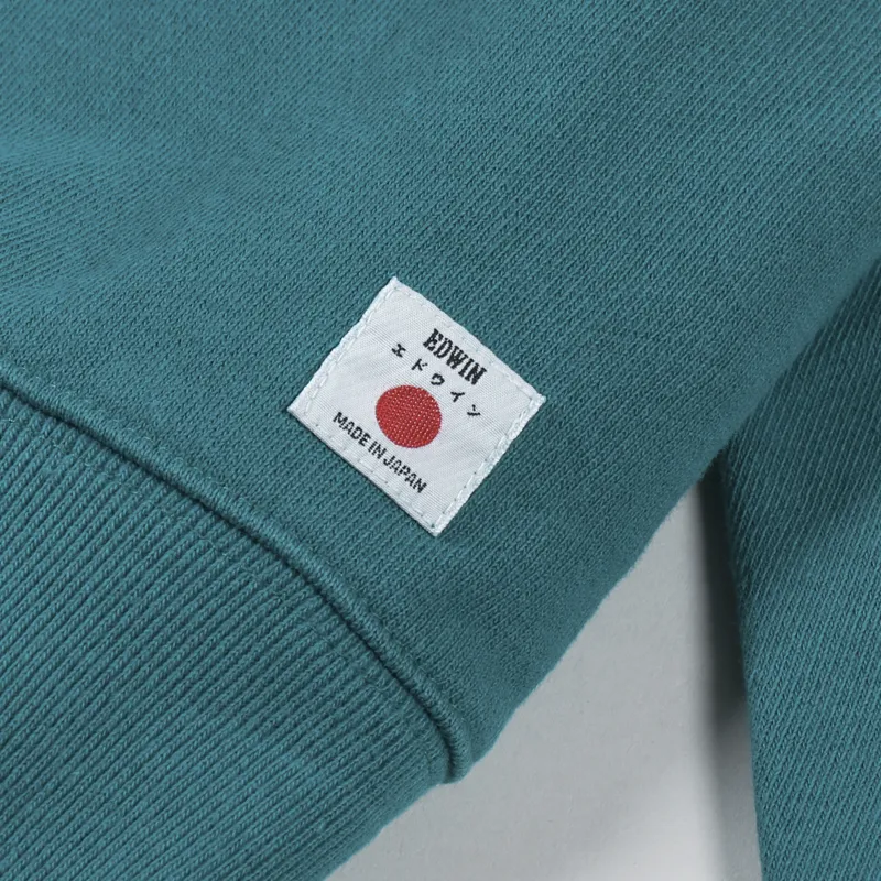 Edwin Raglan Sleeve Crew Sweat Deep Lake-4