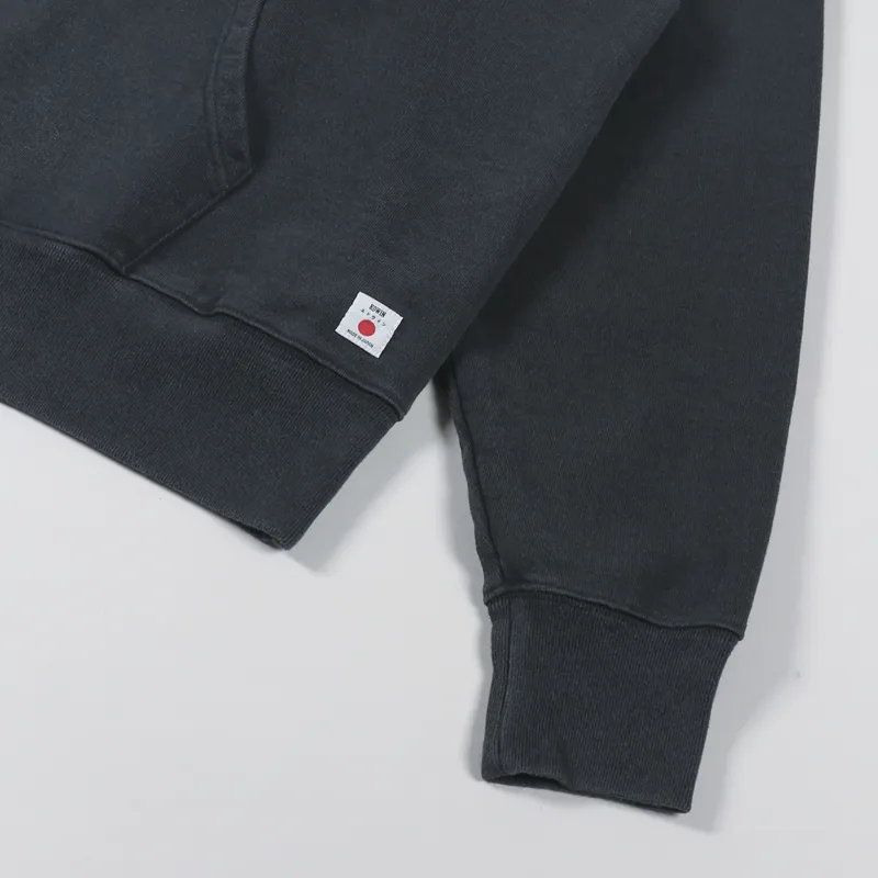 Edwin Raglan Sleeve Hoodie Black-3