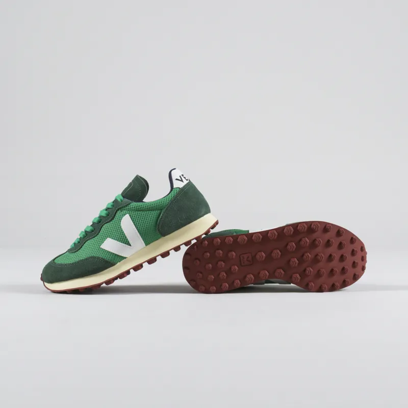 Veja Womens Rio Branco Alveomesh Shoes Emeraude White-2