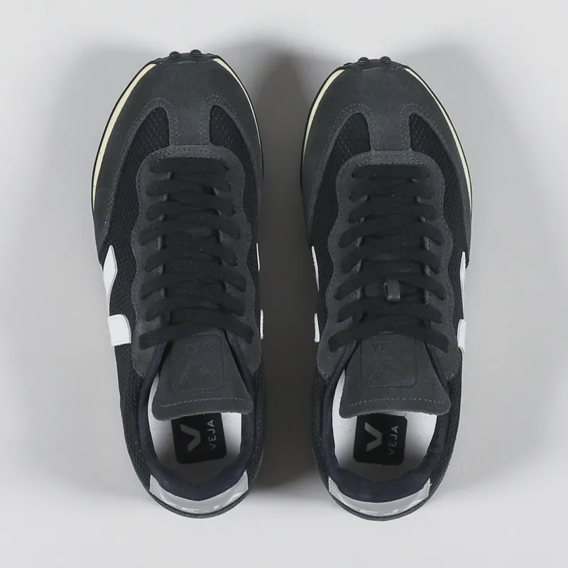 Veja Womens Rio Branco Alveomesh Shoes Black White Oxford Grey-1