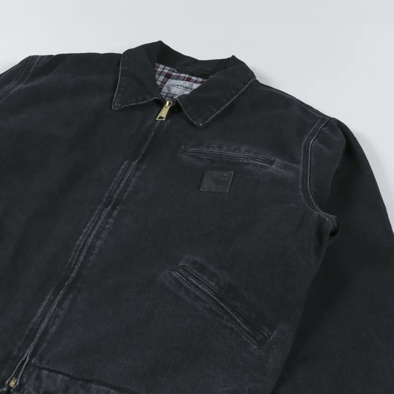 Carhartt WIP Mens Rider Jacket Black Stone Washed Smith Denim