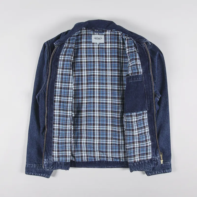 Carhartt WIP Mens Rider Jacket Blue Stone Washed Smith Denim